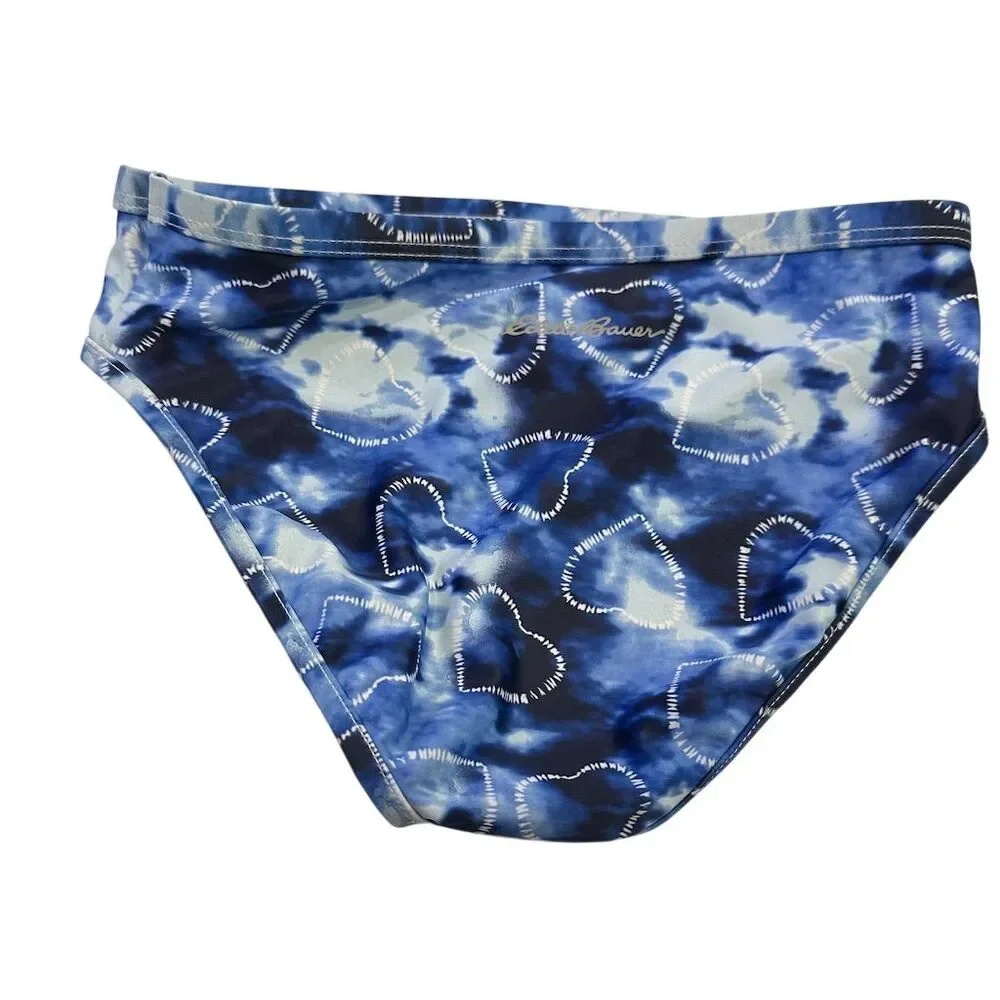 Eddie Bauer‎ Girls Tie Dye Bikini Bottoms Size 7-8 Reversible Blue